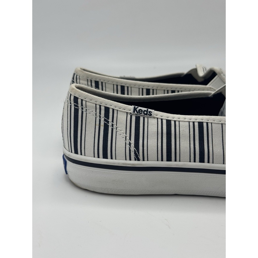 Keds Women's Double Decker White/ Navy Stripe Casual Slip On Shoes Sz 8.5 - Picture 3 of 11